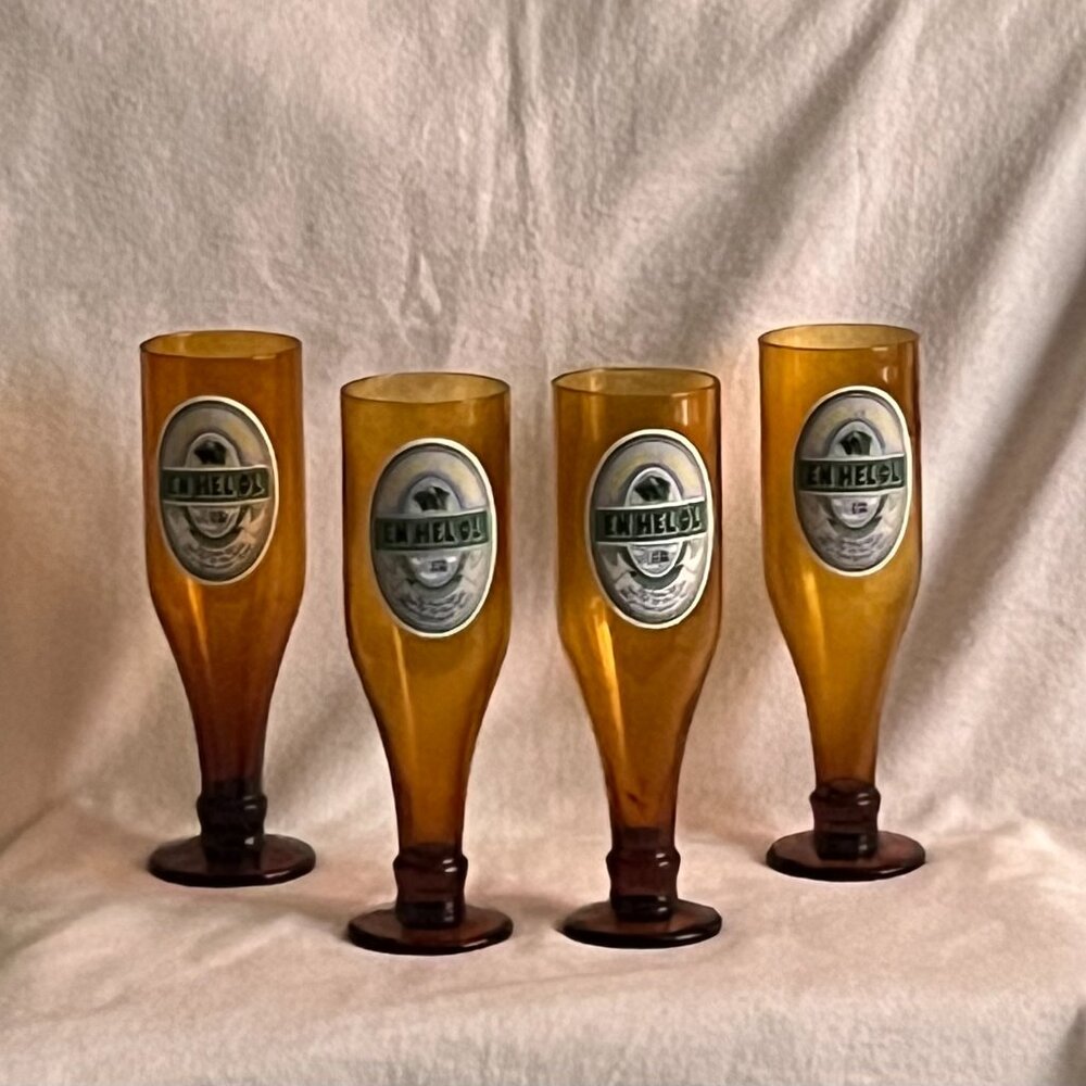 4 - Estate Vintage “En Hel Ol” Swedish Beer Glasses - Picture 2 of 8